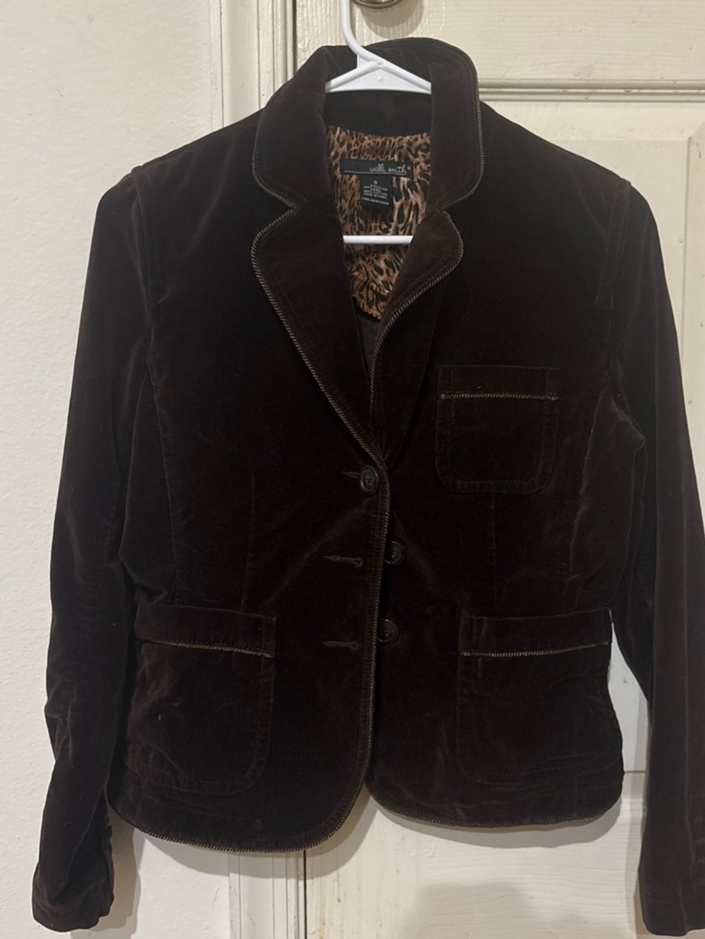 Willi Smith Dark Brown Velvet Blazer